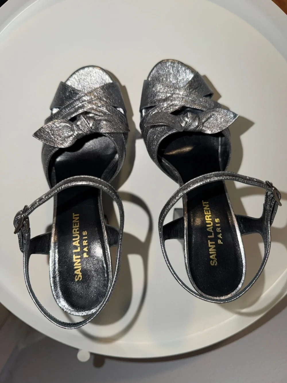 Saint Laurent Silver Candy Platform Sandals